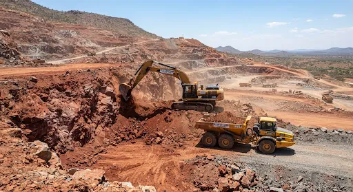 Heavy equipment working on site